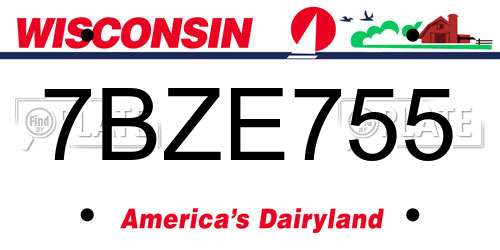 7BZE755 Wisconsin License Plate