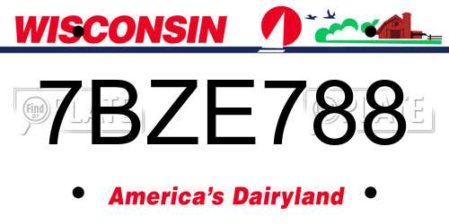 7BZE788 Wisconsin License Plate