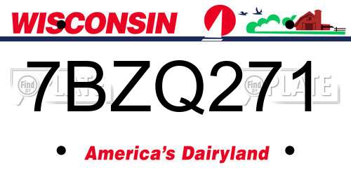 7BZQ271 Wisconsin License Plate