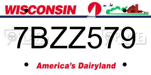 7BZZ579 Wisconsin License Plate