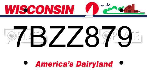 7BZZ879 Wisconsin License Plate