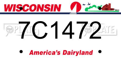 7C1472 Wisconsin License Plate