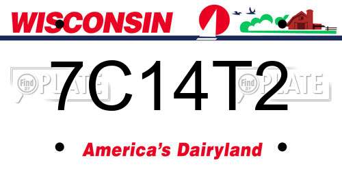 7C14T2 Wisconsin License Plate