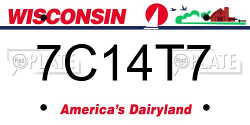 7C14T7 Wisconsin License Plate