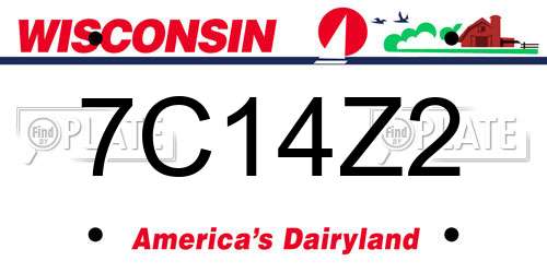 7C14Z2 Wisconsin License Plate
