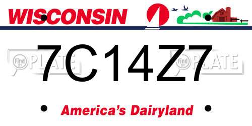 7C14Z7 Wisconsin License Plate
