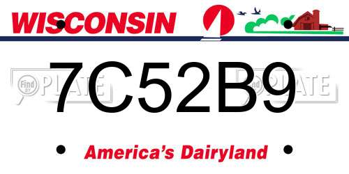 7C52B9 Wisconsin License Plate