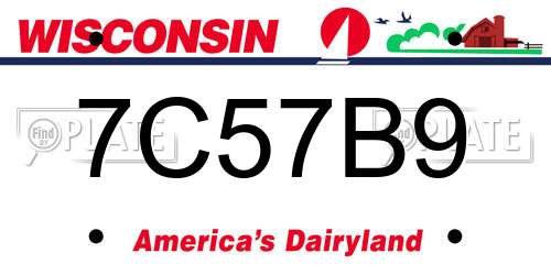 7C57B9 Wisconsin License Plate
