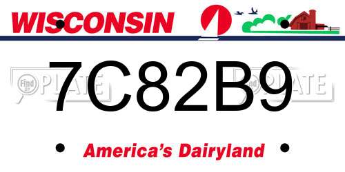 7C82B9 Wisconsin License Plate