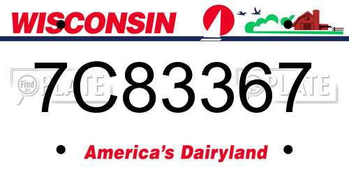 7C83367 Wisconsin License Plate