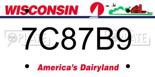 7C87B9 Wisconsin License Plate