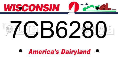 7CB6280 Wisconsin License Plate