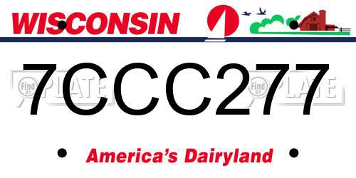 7CCC277 Wisconsin License Plate