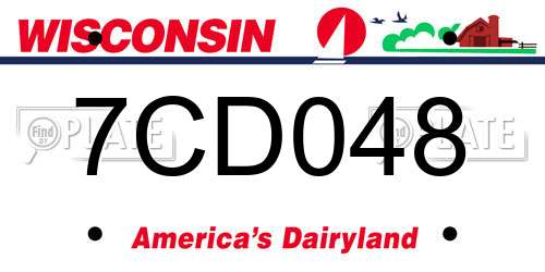 7CD048 Wisconsin License Plate
