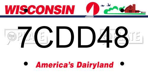 7CDD48 Wisconsin License Plate