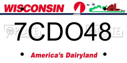 7CDO48 Wisconsin License Plate