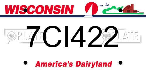 7CI422 Wisconsin License Plate
