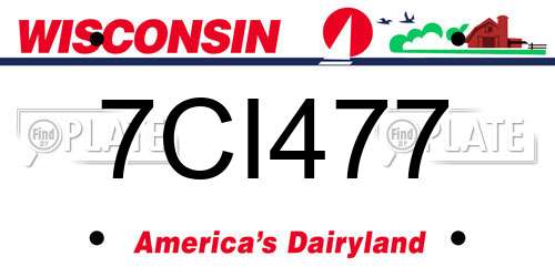 7CI477 Wisconsin License Plate