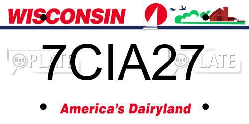 7CIA27 Wisconsin License Plate
