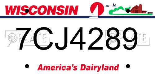 7CJ4289 Wisconsin License Plate