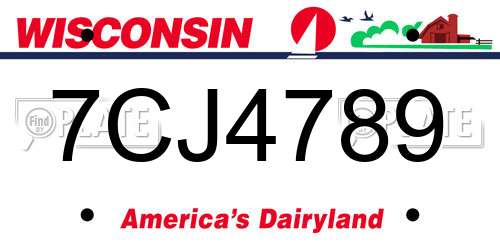 7CJ4789 Wisconsin License Plate