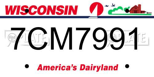 7CM7991 Wisconsin License Plate