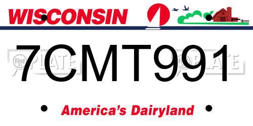 7CMT991 Wisconsin License Plate