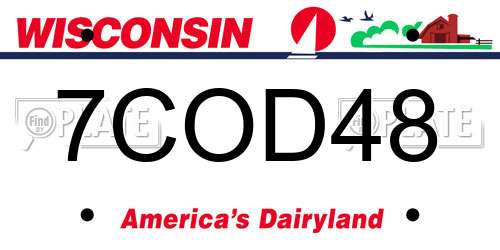 7COD48 Wisconsin License Plate