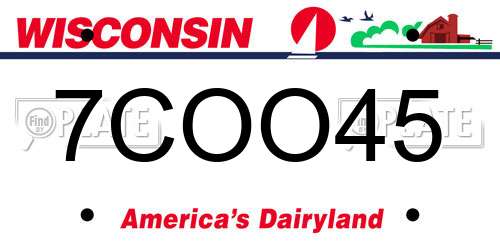 7COO45 Wisconsin License Plate