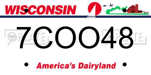 7COO48 Wisconsin License Plate
