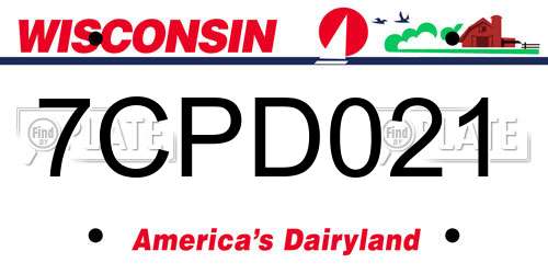 7CPD021 Wisconsin License Plate