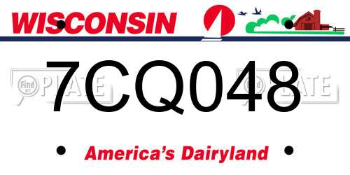 7CQ048 Wisconsin License Plate