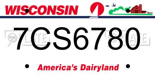 7CS6780 Wisconsin License Plate