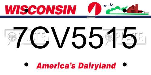 7CV5515 Wisconsin License Plate