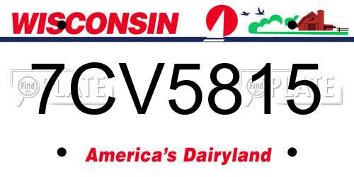 7CV5815 Wisconsin License Plate