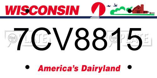 7CV8815 Wisconsin License Plate