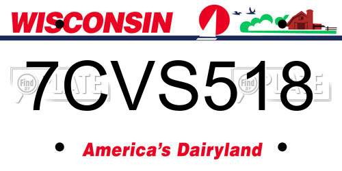 7CVS518 Wisconsin License Plate