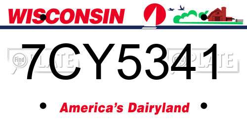 7CY5341 Wisconsin License Plate