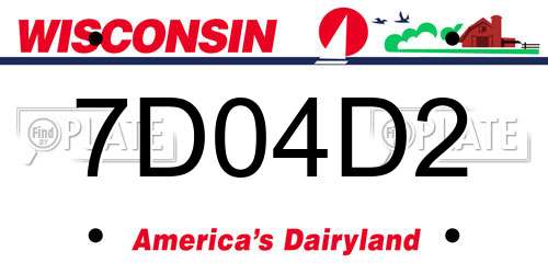 7D04D2 Wisconsin License Plate