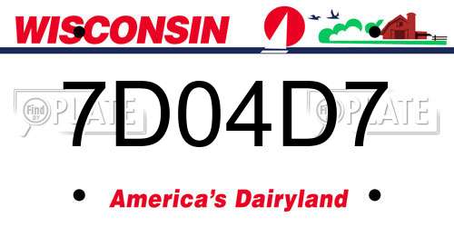 7D04D7 Wisconsin License Plate