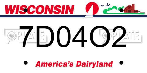 7D04O2 Wisconsin License Plate