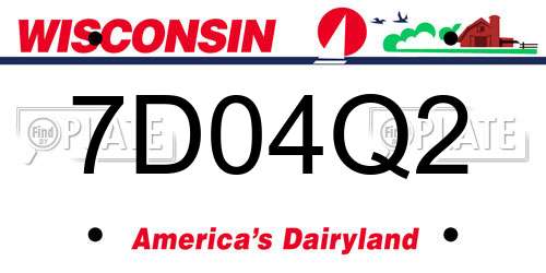 7D04Q2 Wisconsin License Plate