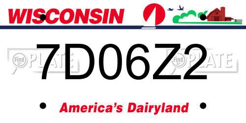 7D06Z2 Wisconsin License Plate