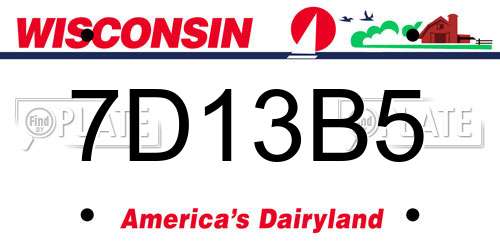 7D13B5 Wisconsin License Plate