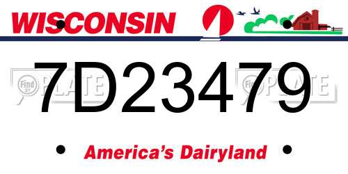 7D23479 Wisconsin License Plate