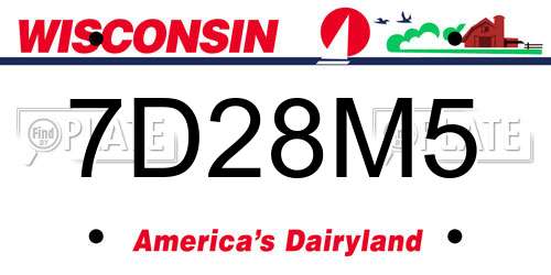 7D28M5 Wisconsin License Plate