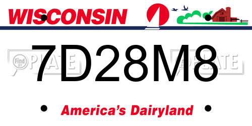 7D28M8 Wisconsin License Plate