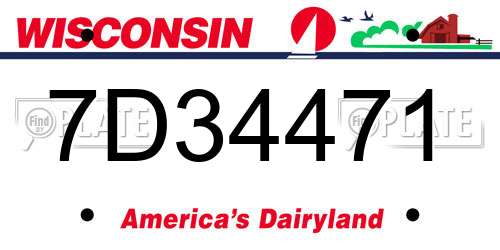 7D34471 Wisconsin License Plate