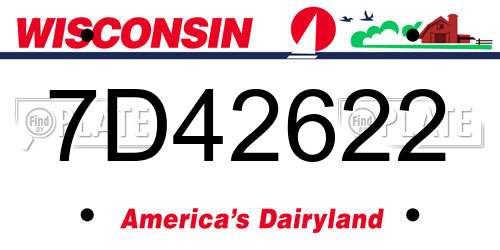 7D42622 Wisconsin License Plate