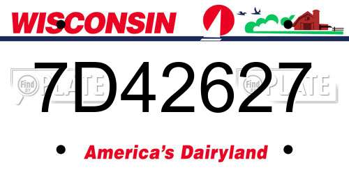 7D42627 Wisconsin License Plate